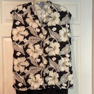 Anna Ocean Silk cropped pant and blouse set